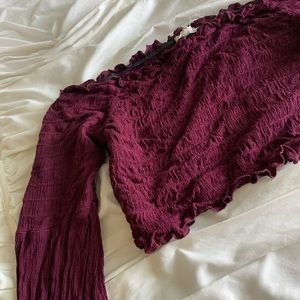 Off the shoulder scrunchie top